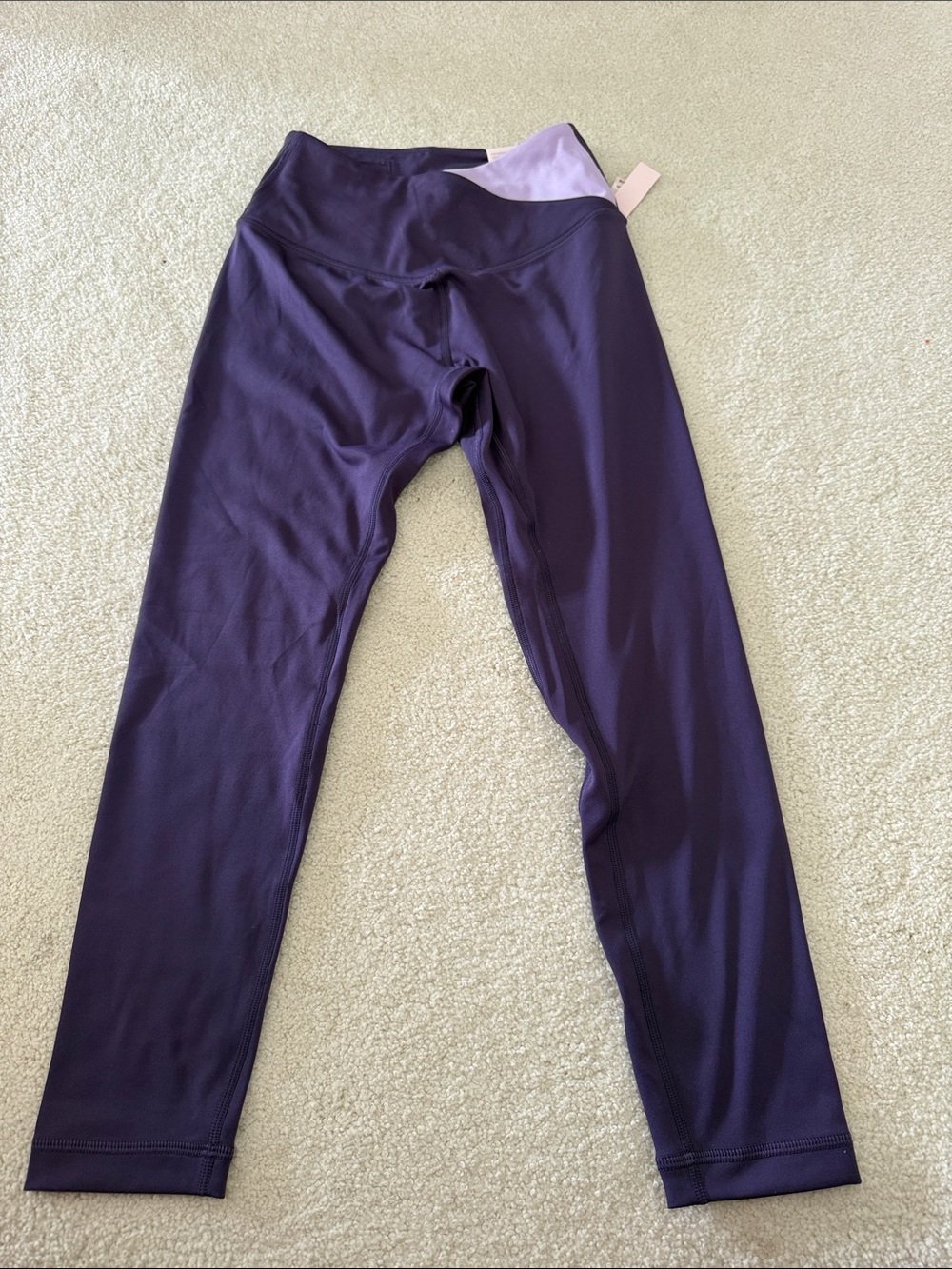 Victoria's Secret Deep Purple Leggings with Pale Lavender Waistband